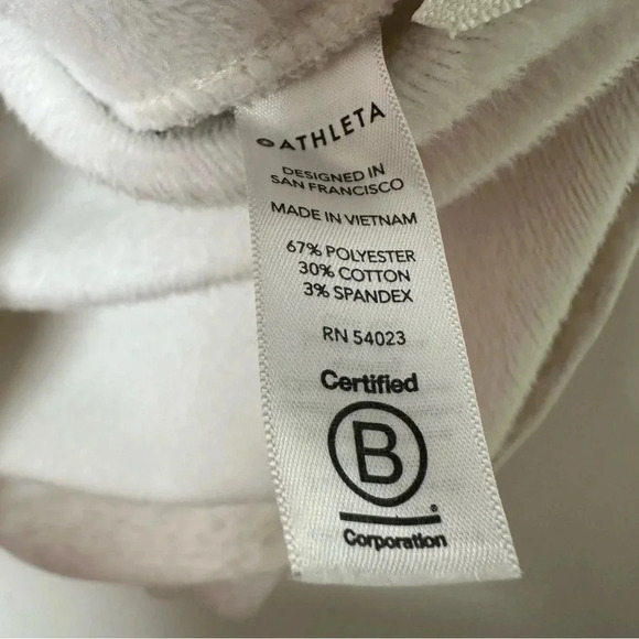 Athleta Oatmeal Cozy Karma Funnel Neck Side Zip Pullover Sweatshirt Size M - Picture 7 of 10